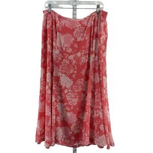 Women's Studio Liz Claiborne Red Floral Skirt, Size 14W, Preowned